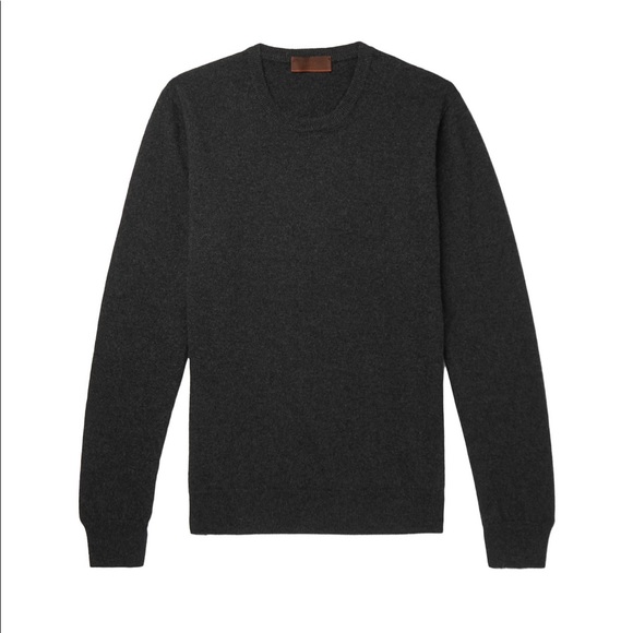 Altea Crew Neck Cashmere Sweater Dark Grey - Picture 1 of 5